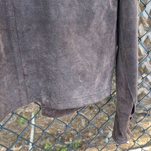 Liz Claiborne Pig Suede Button Jacket Brown Women's Size 12 - Picture 6 of 9